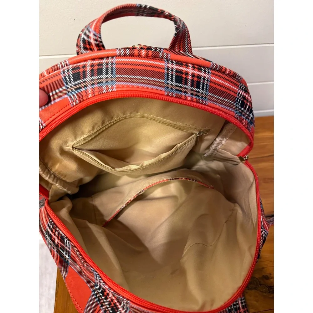 Simply Southern Plaid Backpack and New With Tag Wallet Set Red Black Gray Tartan